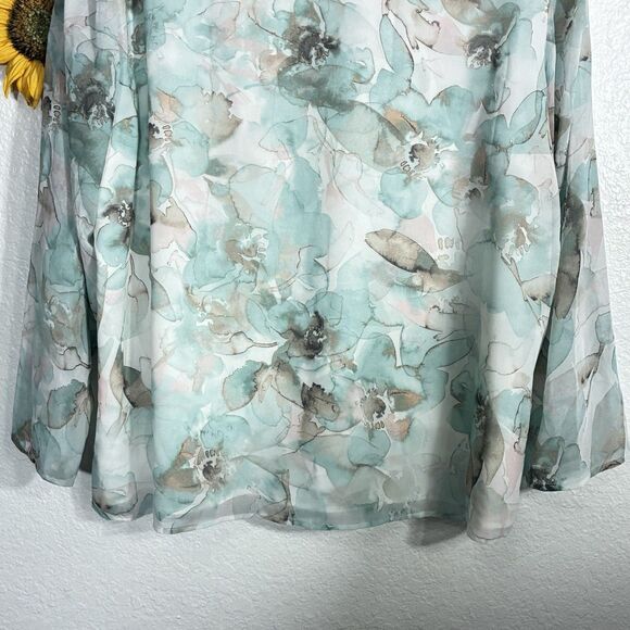 Calvin Klein Water Color Floral Lightweight Blouse Plus Size 2X Women’s - Picture 6 of 9